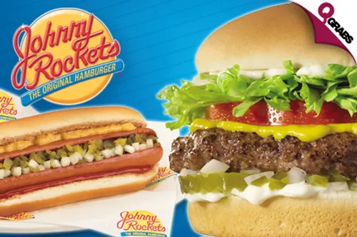 For QR32 Tuck into a Single Burger AND a Hot Dog of your Choice at Johnny Rockets! (QR65 Value)